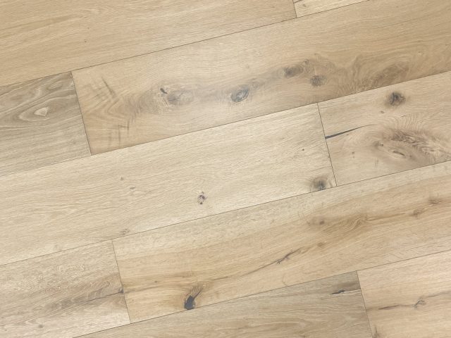 Montserrat Floor Engineered European Oak – Light Grey Wirebrushed by Montserrat Floor, light grey european oak engineered wood flooring, detail view