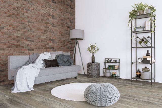 MSI Surfaces LVP – Gray-Dark Stableton by MSI Surfaces, gray-dark luxury vinyl tile flooring, detail view