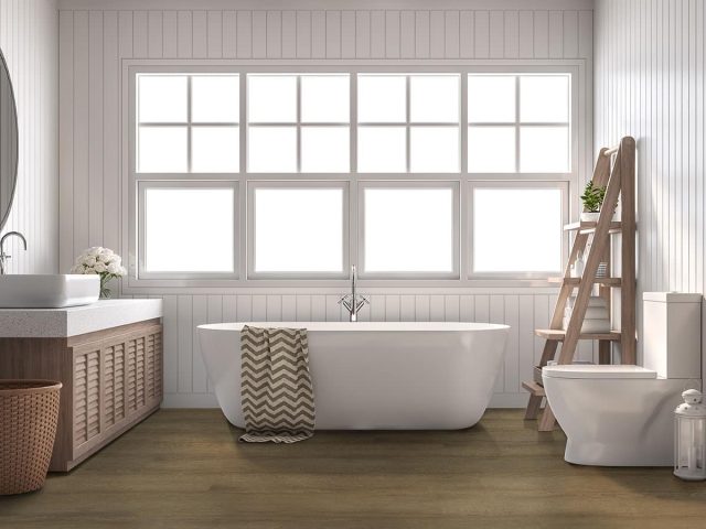 MSI Surfaces LVP – Brown Sunnyset by MSI Surfaces, brown luxury vinyl tile flooring, detail view