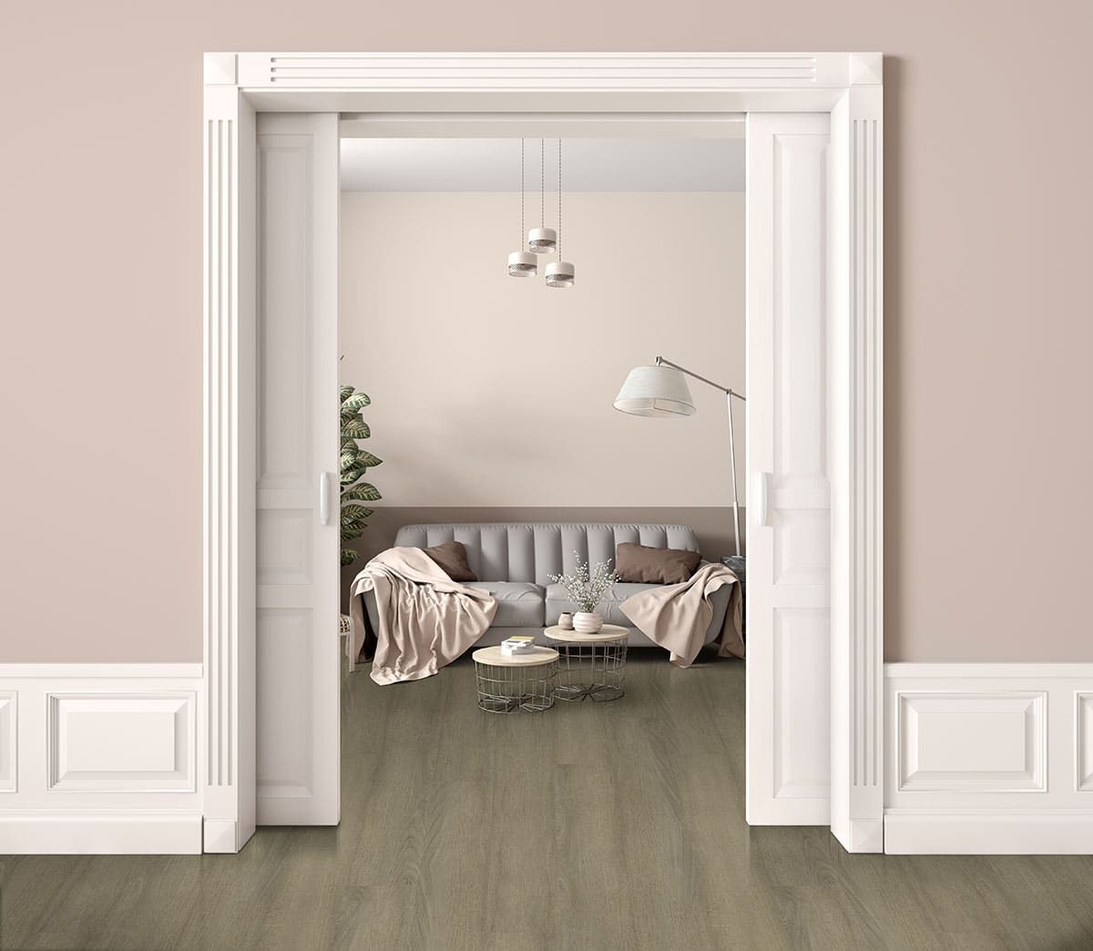 MSI Surfaces LVP – Brown Sunnyset by MSI Surfaces, brown luxury vinyl tile flooring, detail view