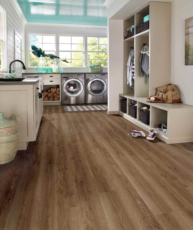 MSI Surfaces LVP – Brown by MSI Surfaces, brown luxury vinyl tile flooring, detail view