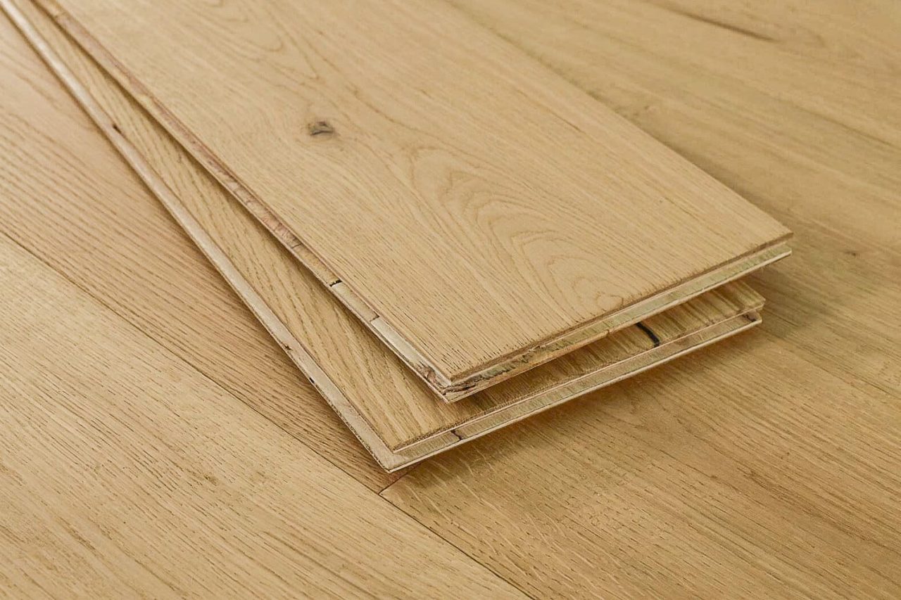 Montserrat Floor European Oak – Tan Wirebrushed by Montserrat Floor, tan european oak engineered wood flooring, detail view