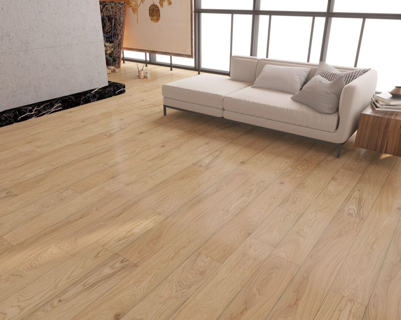 Montserrat Floor European Oak – Tan Wirebrushed by Montserrat Floor, tan european oak engineered wood flooring, detail view