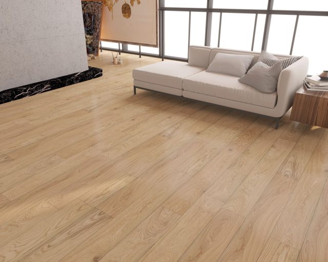 Montserrat Floor European Oak – Tan Wirebrushed by Montserrat Floor, tan european oak engineered wood flooring, detail view