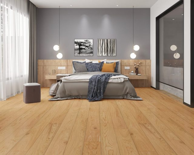 Montserrat Floor European Oak – Tan Wirebrushed by Montserrat Floor, tan european oak engineered wood flooring, detail view