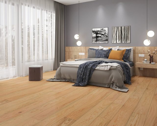 Montserrat Floor European Oak – Tan Wirebrushed by Montserrat Floor, tan european oak engineered wood flooring, detail view