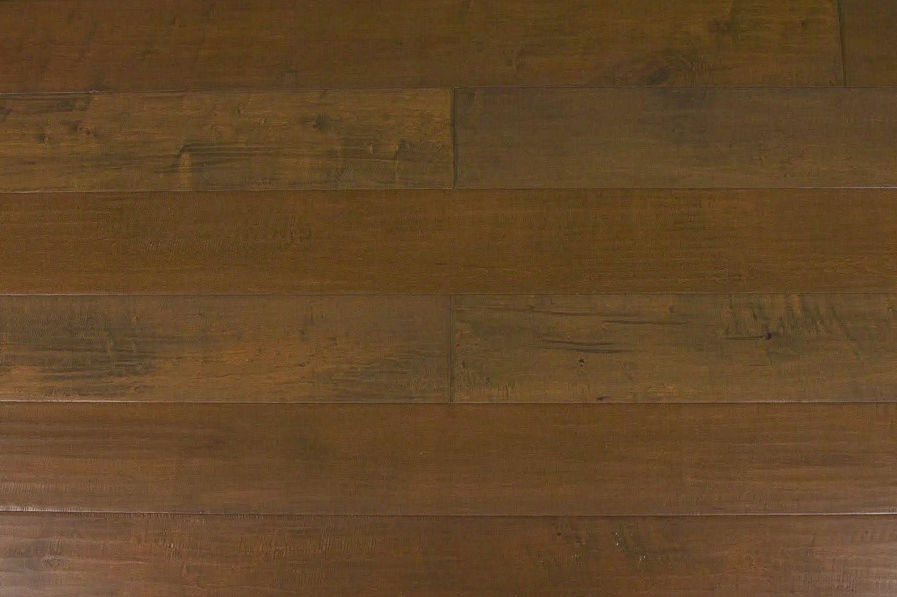 Montserrat Floor Engineered Maple – Brown Distressed/Handscraped by Montserrat Floor, brown maple engineered wood flooring, plank sample