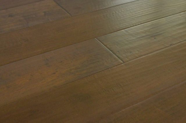Montserrat Floor Engineered Maple – Brown Distressed/Handscraped by Montserrat Floor, brown maple engineered wood flooring, detail view