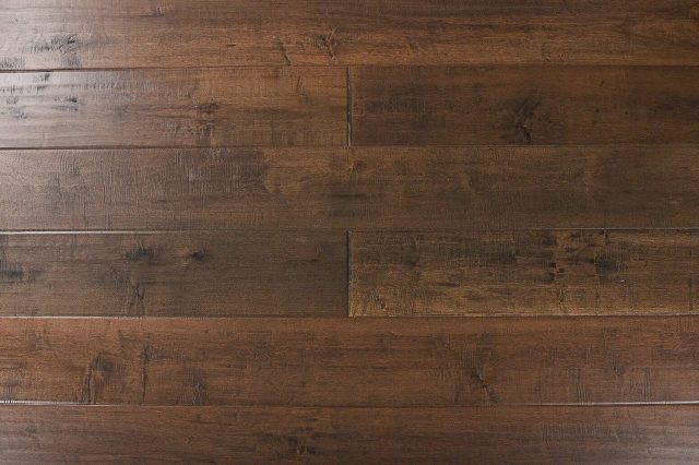 Montserrat Floor – Brown Distressed/Handscraped by Montserrat Floor, brown maple engineered wood flooring, plank sample