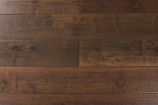 Montserrat Floor – Brown Distressed/Handscraped by Montserrat Floor, brown maple engineered wood flooring, detail view