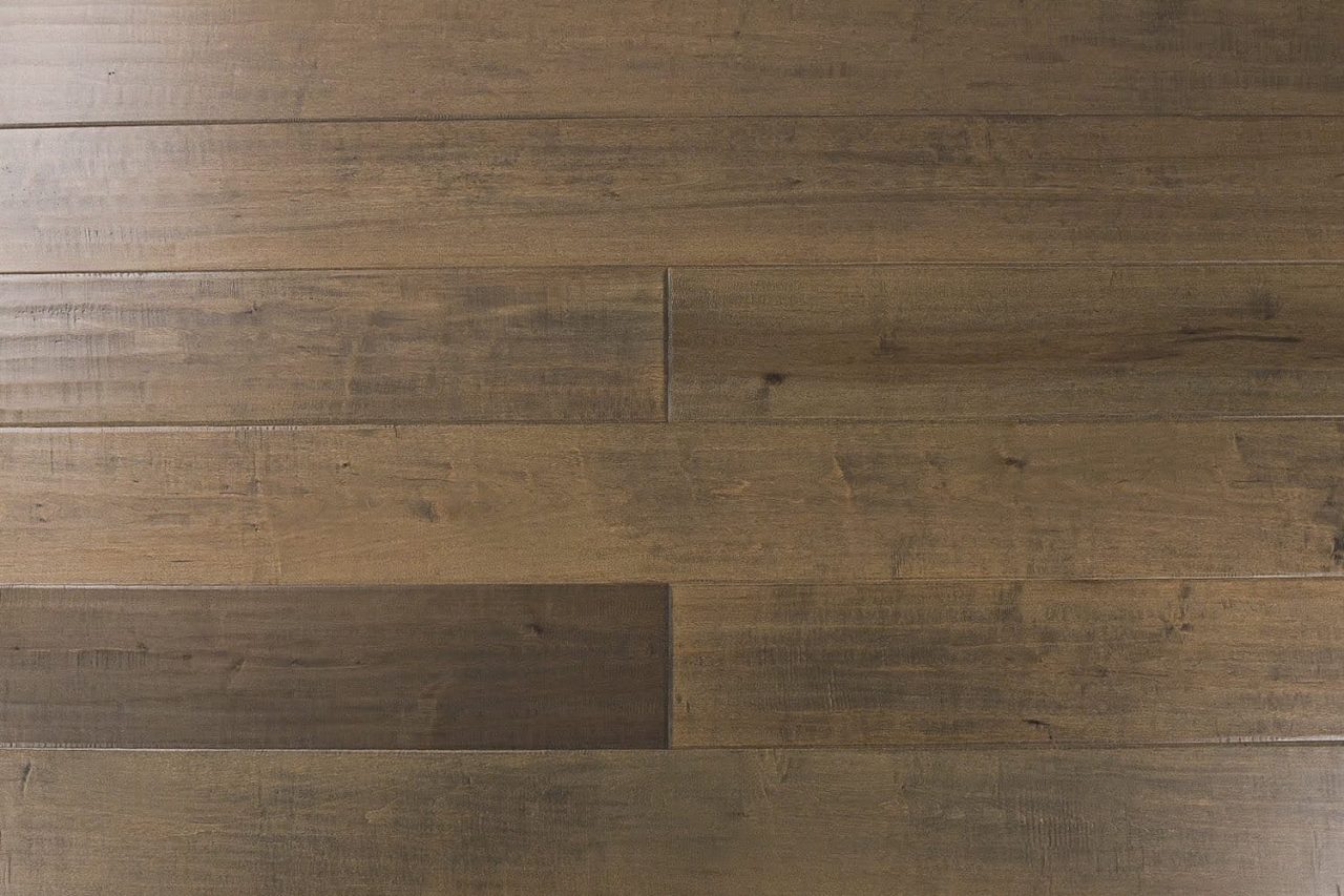 Montserrat Floor Maple – Brown Distressed/Handscraped by Montserrat Floor, brown maple engineered wood flooring, plank sample