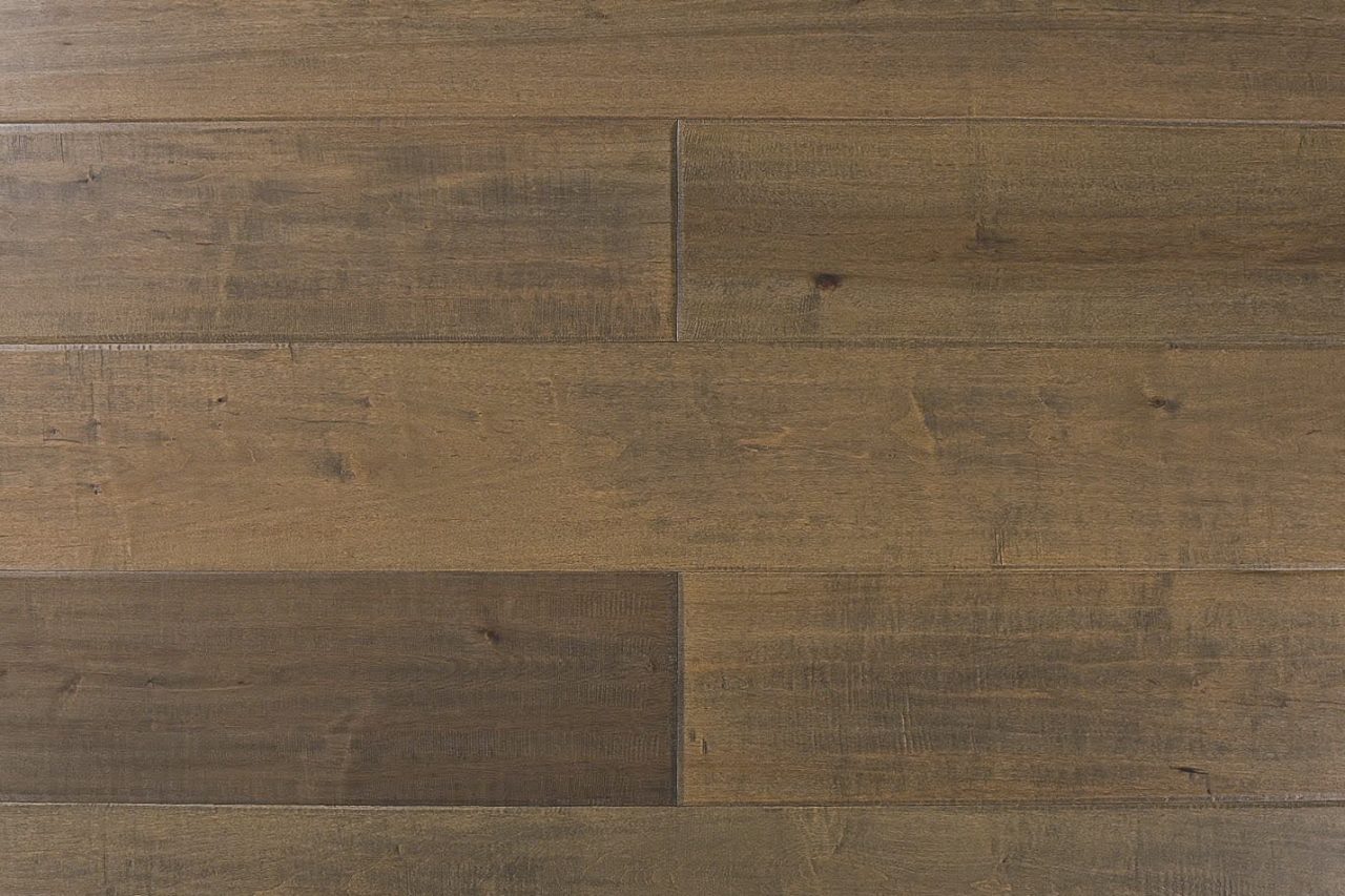 Montserrat Floor Maple – Brown Distressed/Handscraped by Montserrat Floor, brown maple engineered wood flooring, detail view