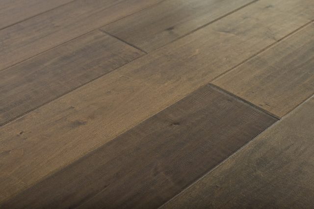 Montserrat Floor Maple – Brown Distressed/Handscraped by Montserrat Floor, brown maple engineered wood flooring, detail view