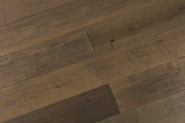 Montserrat Floor Maple – Brown Distressed/Handscraped by Montserrat Floor, brown maple engineered wood flooring, detail view