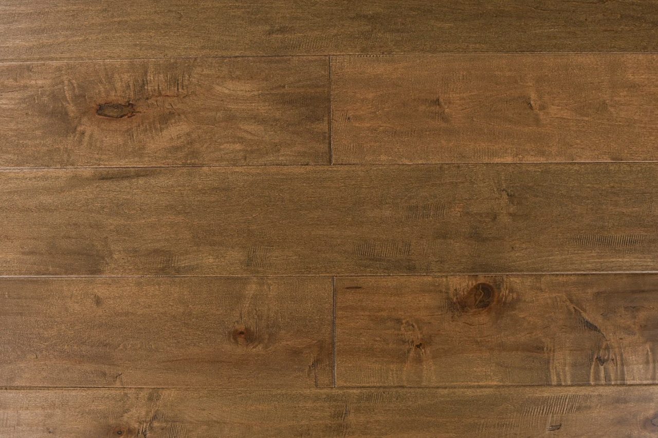 Montserrat Flooring Maple – Brown Distressed/Handscraped by Montserrat Floor, brown maple engineered wood flooring, detail view