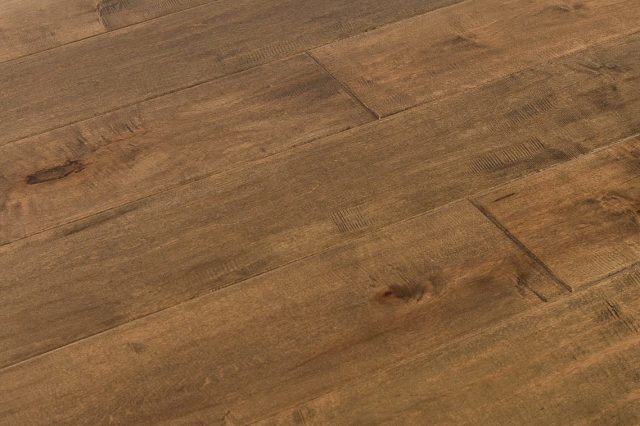 Montserrat Flooring Maple – Brown Distressed/Handscraped by Montserrat Floor, brown maple engineered wood flooring, detail view
