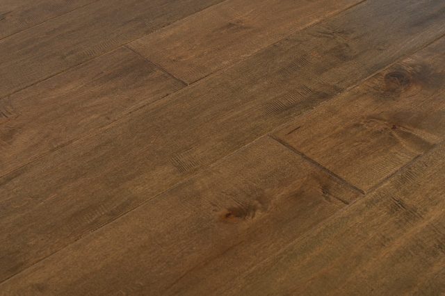Montserrat Flooring Maple – Brown Distressed/Handscraped by Montserrat Floor, brown maple engineered wood flooring, detail view