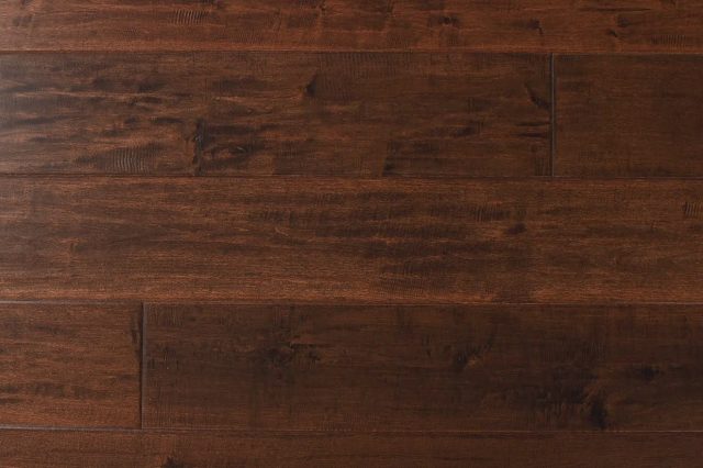 Montserrat Floor Maple – Brown Distressed/Handscraped by Montserrat Floor, brown maple engineered wood flooring, detail view