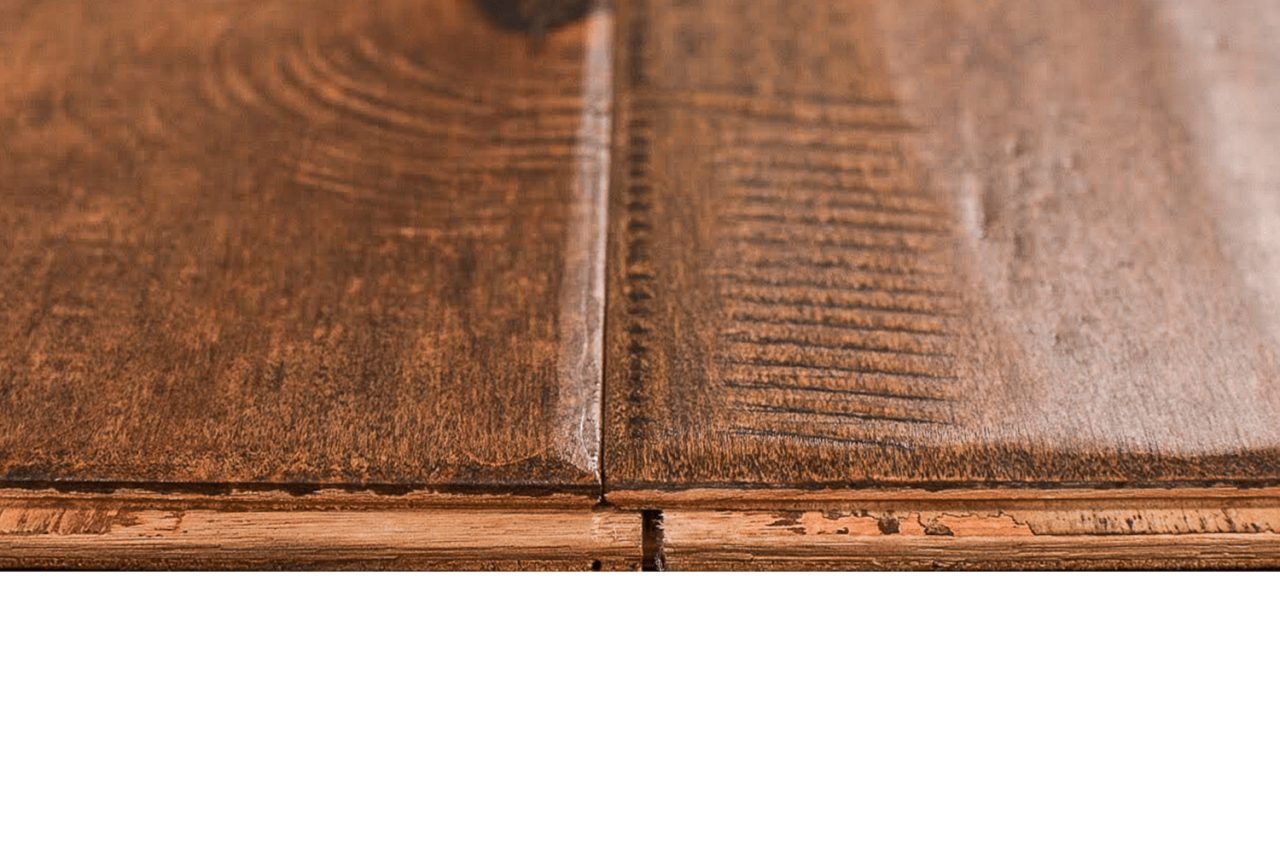 Montserrat Floor Maple – Brown Distressed/Handscraped by Montserrat Floor, brown maple engineered wood flooring, detail view