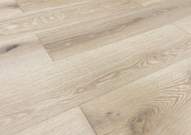Montserrat Floor Engineered European Oak – Light White Grey Wirebrushed by Montserrat Floor, light white grey european oak engineered wood flooring, detail view