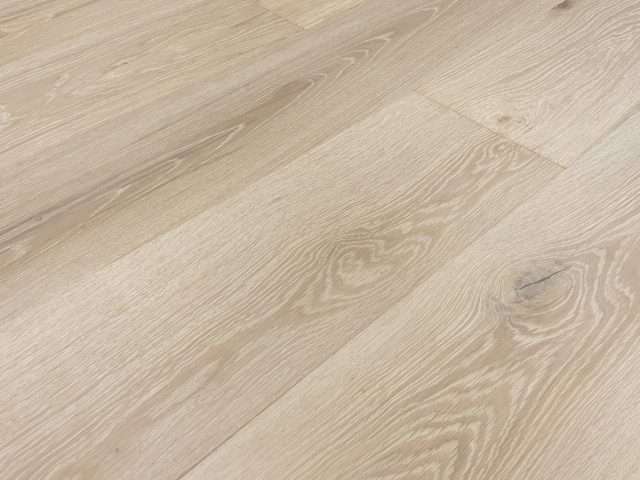 Montserrat Floor Engineered European Oak – Light White Grey Wirebrushed by Montserrat Floor, light white grey european oak engineered wood flooring, detail view