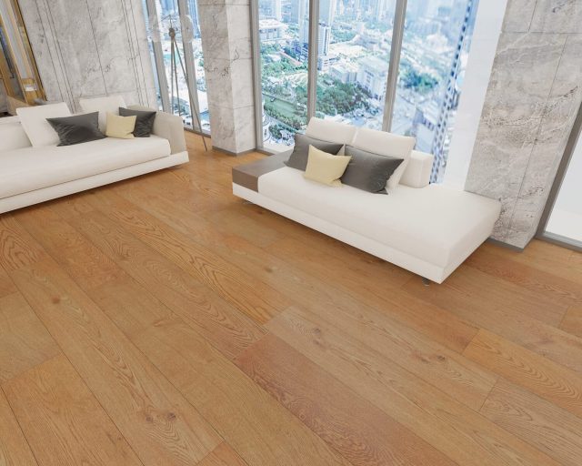 Montserrat Floor Engineered European Oak – Tan Wirebrushed by Montserrat Floor, tan european oak engineered wood flooring, detail view