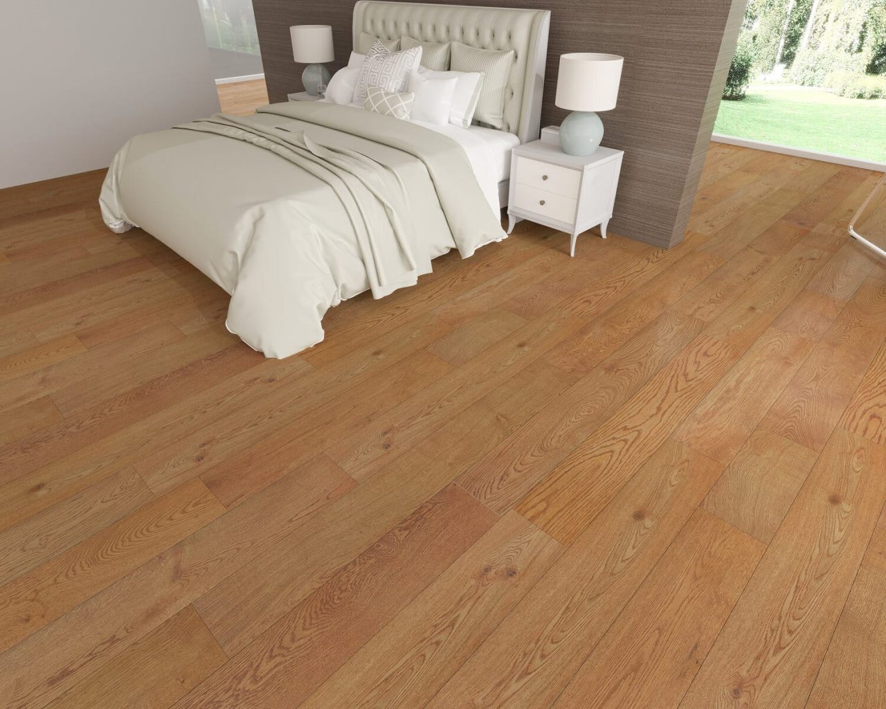 Montserrat Floor Engineered European Oak – Tan Wirebrushed by Montserrat Floor, tan european oak engineered wood flooring, detail view