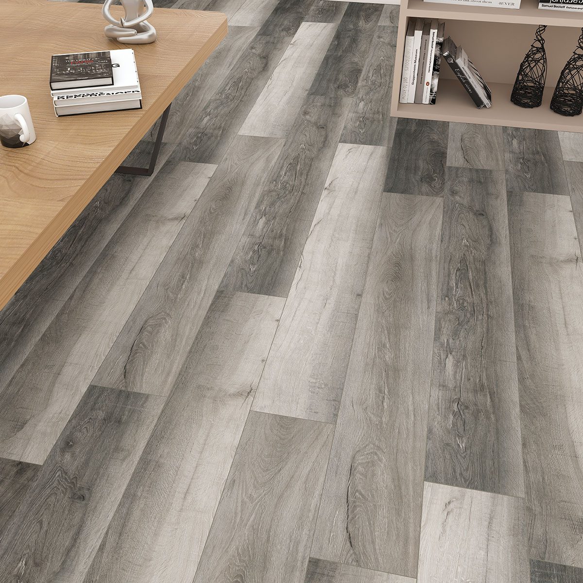 MSI Surfaces LVP – Gray-Dark Bracken Hill by MSI Surfaces, gray-dark luxury vinyl tile flooring, detail view