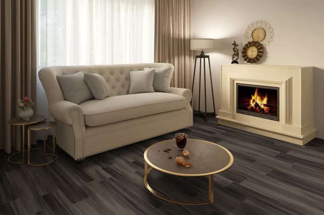 MSI Surfaces LVP – Brown by MSI Surfaces, brown luxury vinyl tile flooring, detail view