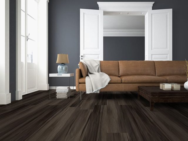 MSI Surfaces LVP – Brown by MSI Surfaces, brown luxury vinyl tile flooring, detail view