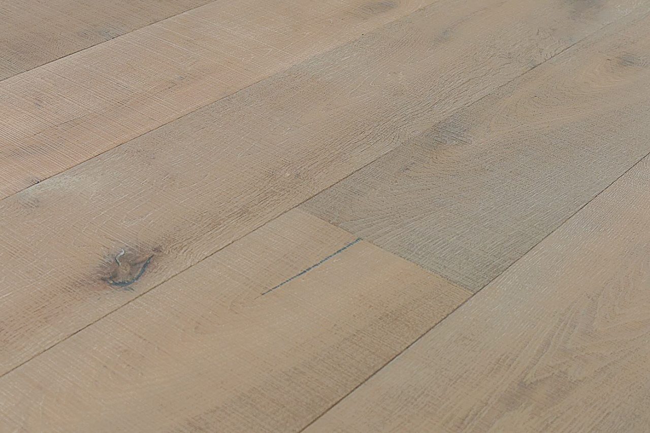 Montserrat Floor Engineered European Oak – Tan Wirebrushed by Montserrat Floor, tan european oak engineered wood flooring, detail view