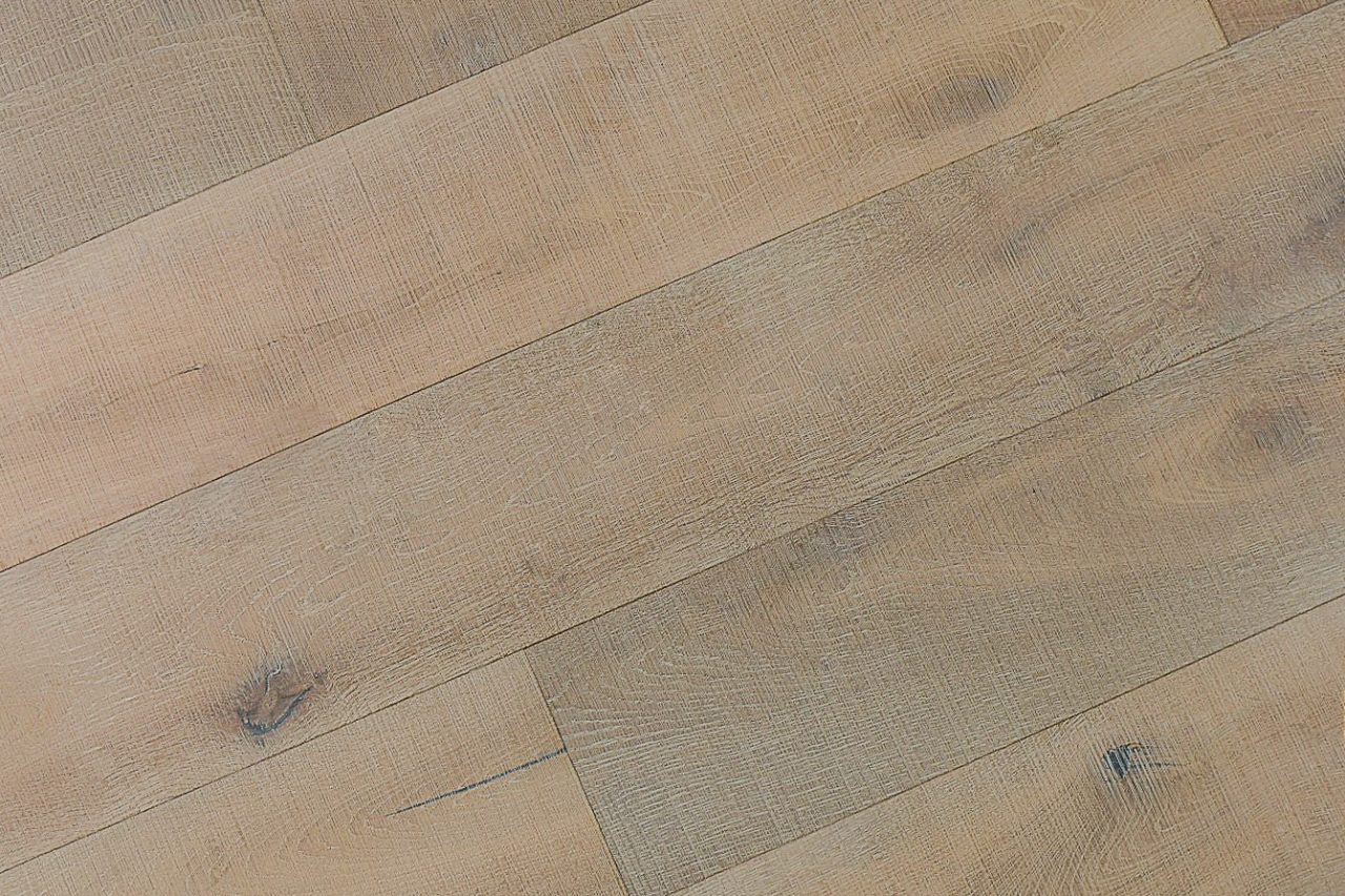 Montserrat Floor Engineered European Oak – Tan Wirebrushed by Montserrat Floor, tan european oak engineered wood flooring, detail view