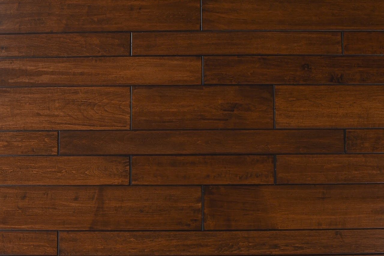 Montserrat Floor Engineered Maple – Brown Handscraped by Montserrat Floor, brown maple engineered wood flooring, detail view