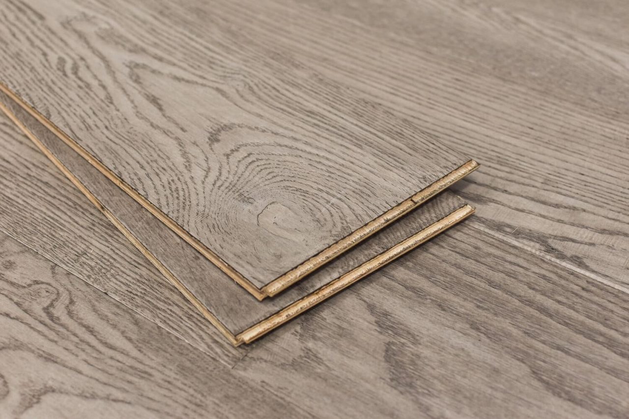 Montserrat Floor Engineered European Oak – Grey Wirebrushed by Montserrat Floor, grey european oak engineered wood flooring, detail view