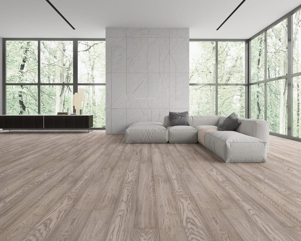 Montserrat Floor Engineered European Oak – Grey Wirebrushed by Montserrat Floor, grey european oak engineered wood flooring, detail view