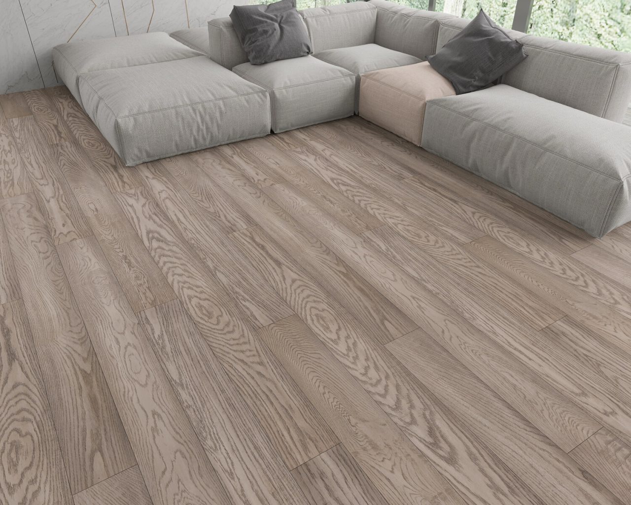 Montserrat Floor Engineered European Oak – Grey Wirebrushed by Montserrat Floor, grey european oak engineered wood flooring, detail view