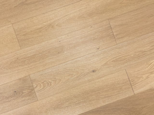 Montserrat Floor Engineered European Oak – Beige Wirebrushed by Montserrat Floor, beige european oak engineered wood flooring, detail view
