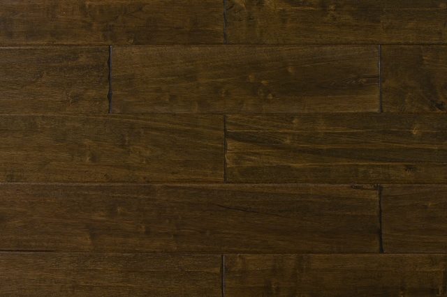 Montserrat Floor Engineered Hevea – Brown Handscraped by Montserrat Floor, brown hevea engineered wood flooring, detail view