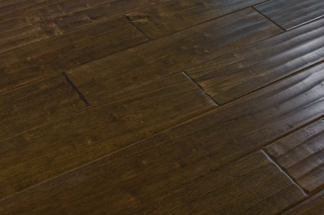 Montserrat Floor Engineered Hevea – Brown Handscraped by Montserrat Floor, brown hevea engineered wood flooring, detail view