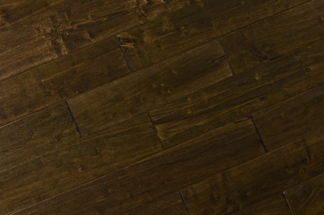 Montserrat Floor Engineered Hevea – Brown Handscraped by Montserrat Floor, brown hevea engineered wood flooring, detail view