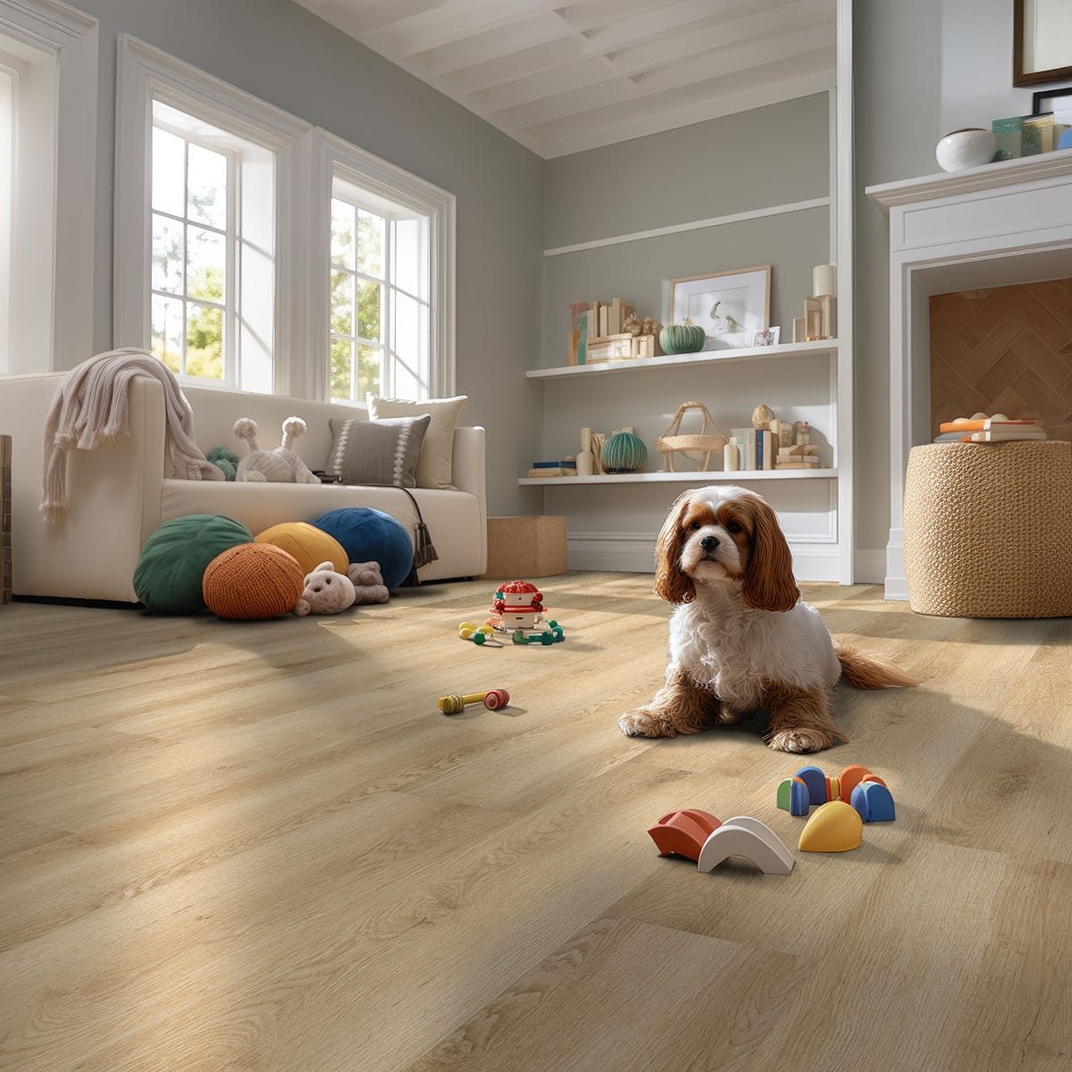 MSI Surfaces LVP – Blonde Hyde Haven by MSI Surfaces, blonde luxury vinyl tile flooring, detail view