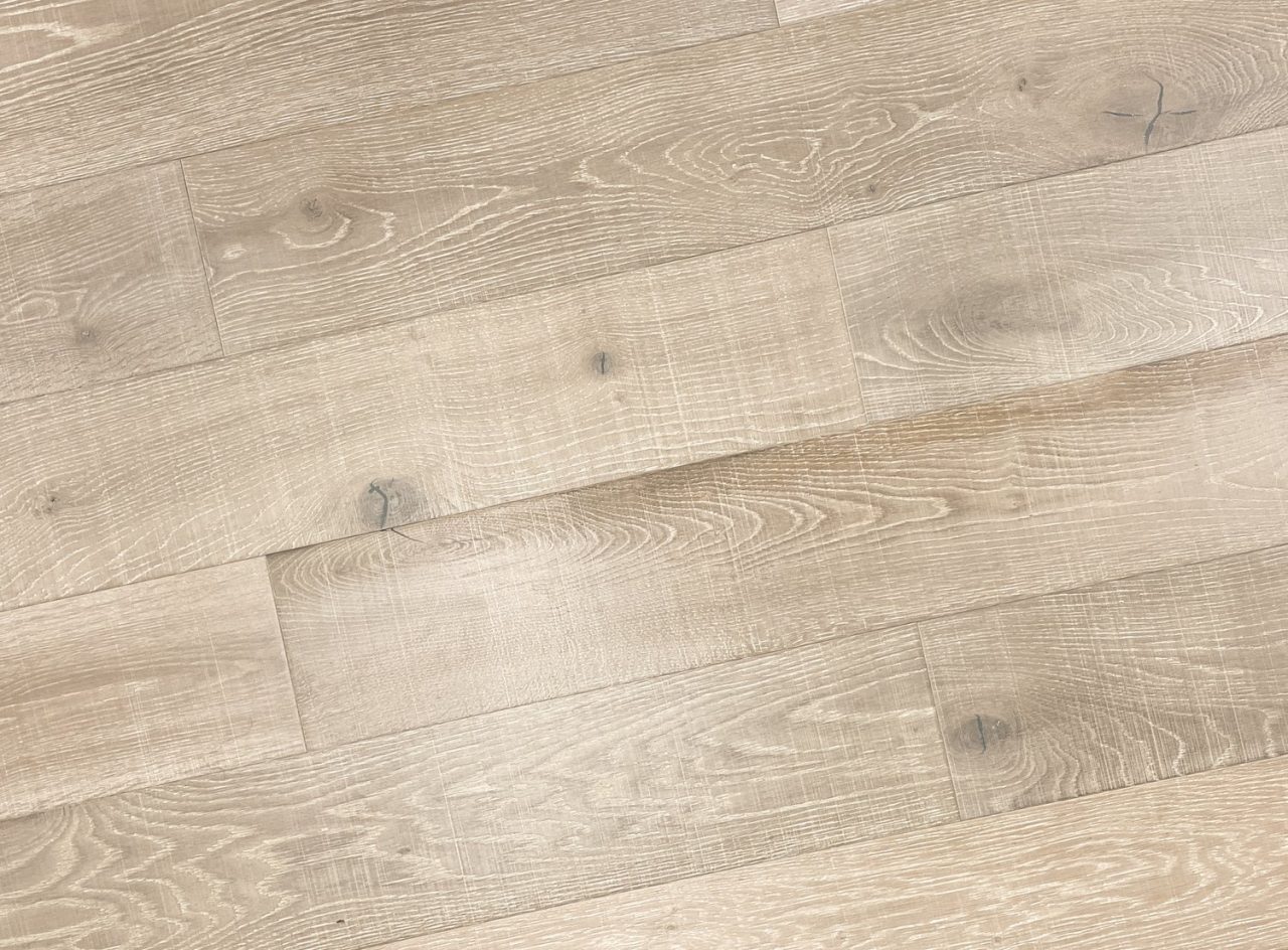 Montserrat Floor White Oak – Brown Wirebrushed by Montserrat Floor, brown white oak engineered wood flooring, detail view
