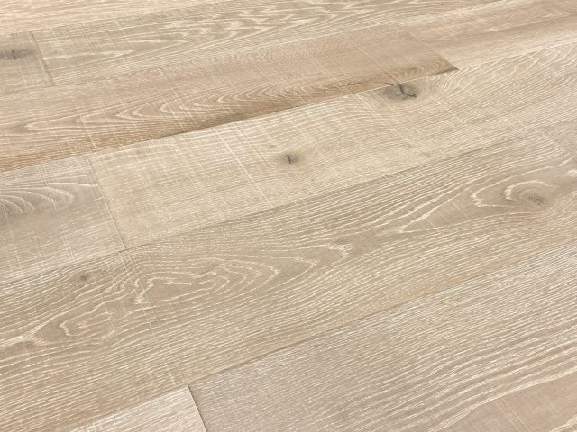 Montserrat Floor White Oak – Brown Wirebrushed by Montserrat Floor, brown white oak engineered wood flooring, detail view