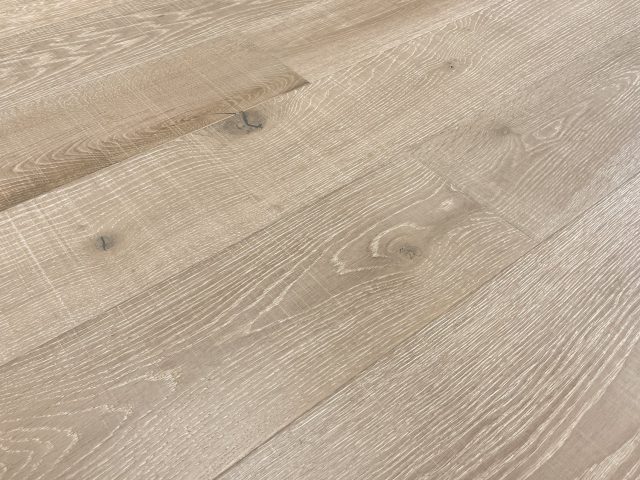 Montserrat Floor White Oak – Brown Wirebrushed by Montserrat Floor, brown white oak engineered wood flooring, detail view