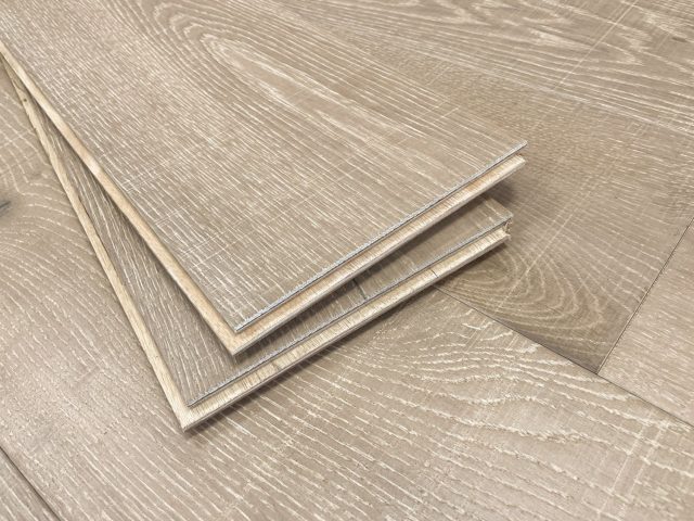 Montserrat Floor White Oak – Brown Wirebrushed by Montserrat Floor, brown white oak engineered wood flooring, detail view