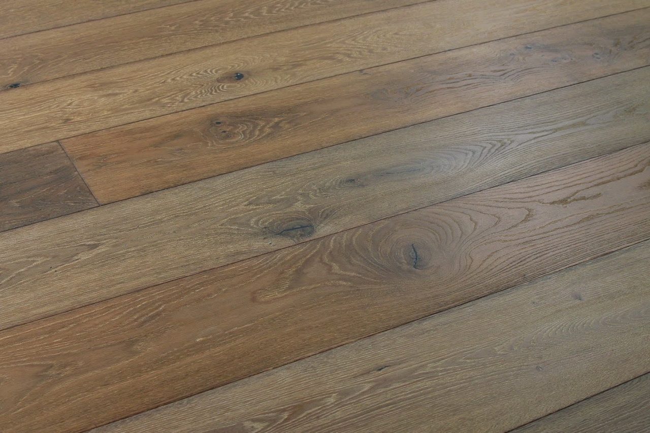 Montserrat Floor White Oak – Gray Wirebrushed by Montserrat Floor, gray white oak engineered wood flooring, detail view