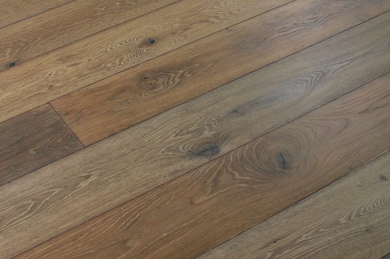 Montserrat Floor White Oak – Gray Wirebrushed by Montserrat Floor, gray white oak engineered wood flooring, detail view