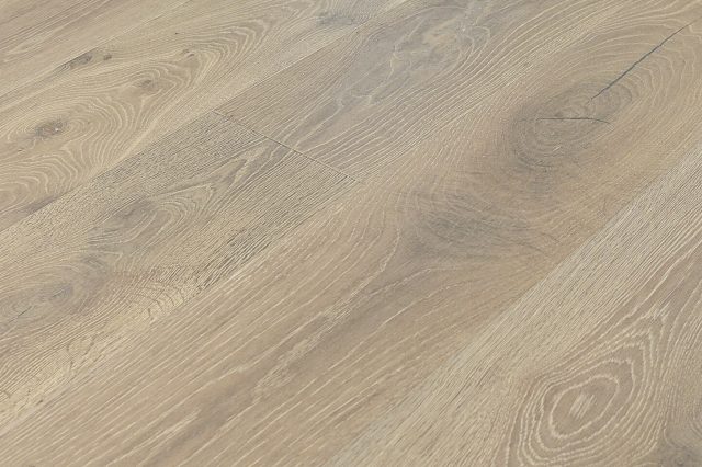 Montserrat Floor White Oak – Tan Wirebrushed by Montserrat Floor, tan white oak engineered wood flooring, detail view