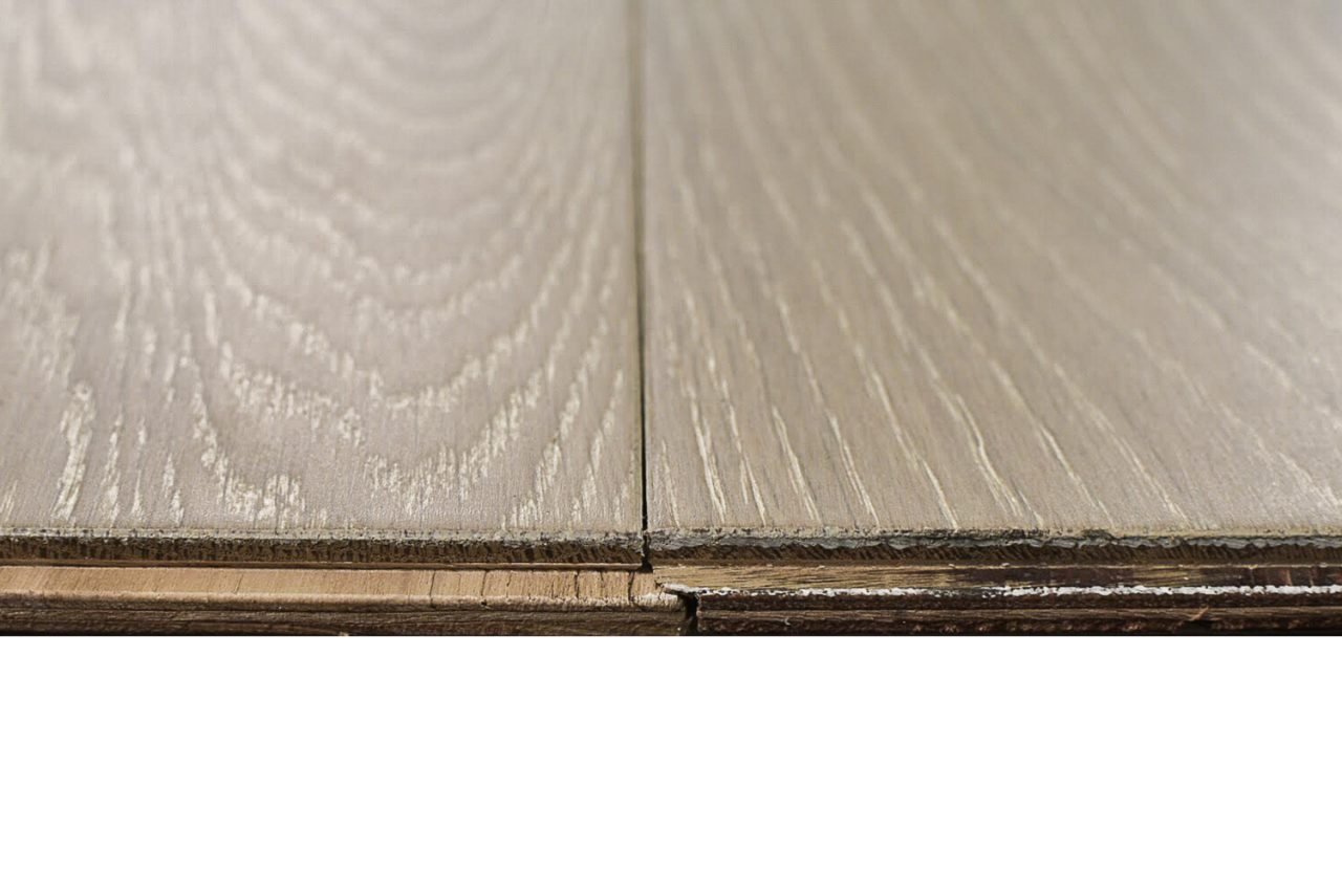 Montserrat Floor White Oak – Tan Wirebrushed by Montserrat Floor, tan white oak engineered wood flooring, detail view