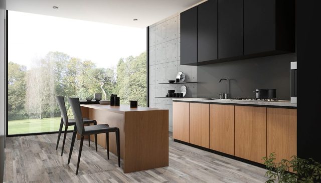 MSI Surfaces LVP – Gray-Dark Mezcla Hill by MSI Surfaces, gray-dark luxury vinyl tile flooring, detail view